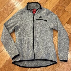 Nike Heather Gray knit front zipper Jacket